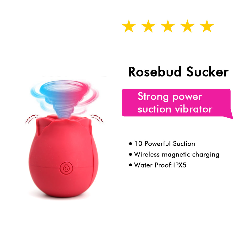 adam and eve sexy clothes Hot Sale 10 Vibration Sucking Rose Vibrator High Tech Long Silicone USB  Electric Massager Handle Rose Toys main image 1